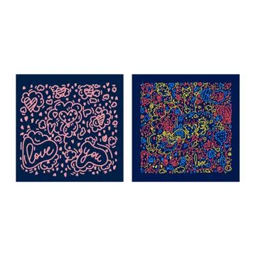 A set Of postcards with a dark background about Love. The illustration is hand Stock Illustration