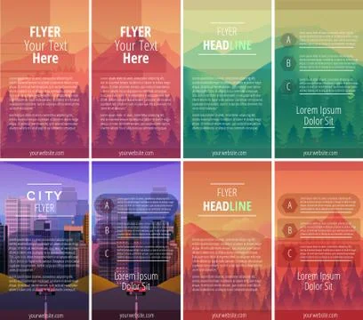 Set of poster, flyer, brochure design templates Stock Illustration