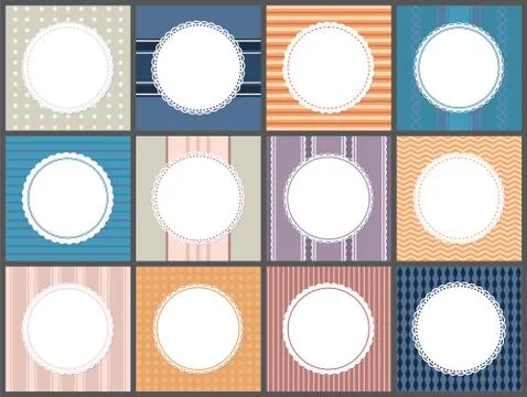 Set of Poster Round Frame, Spare Place For Text Stock-Illustration