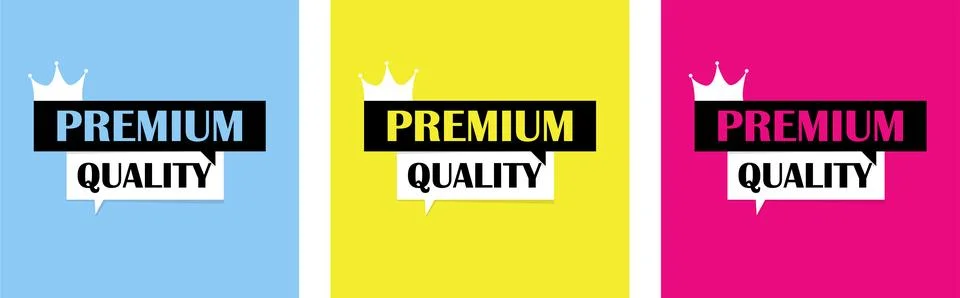 A set of posters about the highest quality. The concept of product quality Stock Illustration