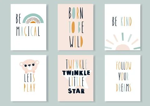 A set of posters for the children's room Stock Illustration