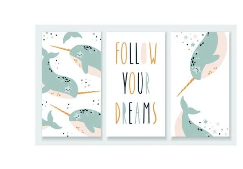 A set of posters for the nursery Stock Illustration