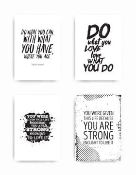 Set posters quote Stock Illustration