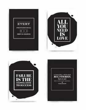 Set posters quote Stock Illustration