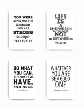 Set posters quote Stock Illustration
