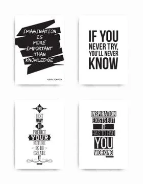 Set posters quote Stock Illustration