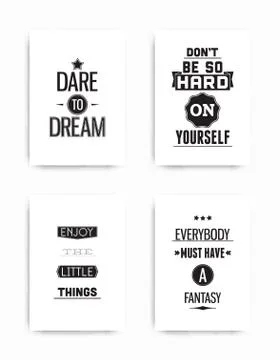 Set posters quote Stock Illustration