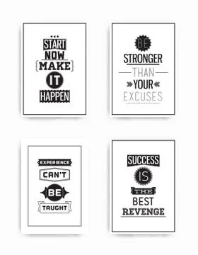 Set posters quote Stock Illustration