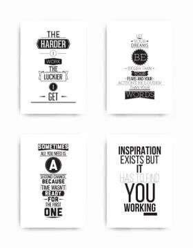 Set posters quote Stock Illustration
