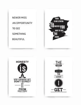 Set posters quote Illustrazione stock