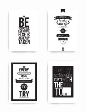 Set posters quote Illustrazione stock