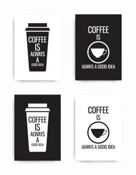 Set posters quote Stock Illustration