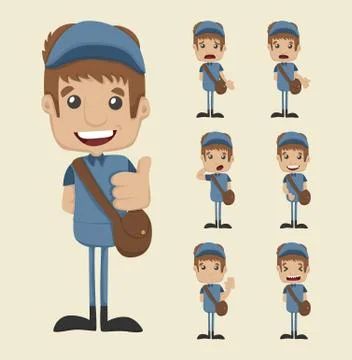 Set of postman Stockillustratie