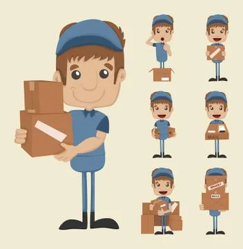Set of postman Stock Illustration