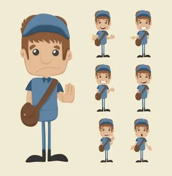 Set of postman Stock Illustration