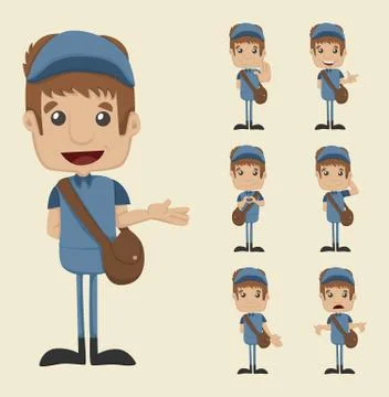 Set of postman Stock Illustration