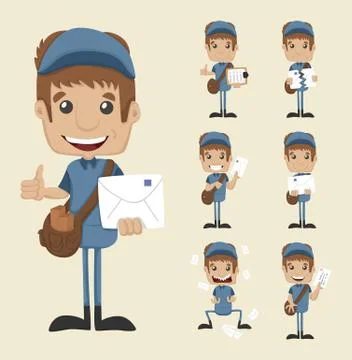 Set of postman Stock Illustration