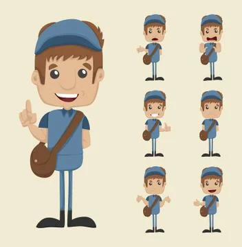 Set of postman Stock Illustration