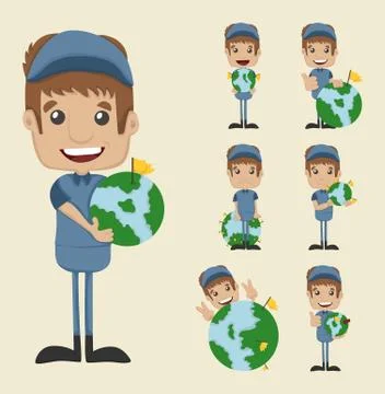 Set of postman Stockillustratie