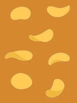 Set of potato chips Stock Illustration