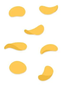 Set of potato chips Stock Illustration