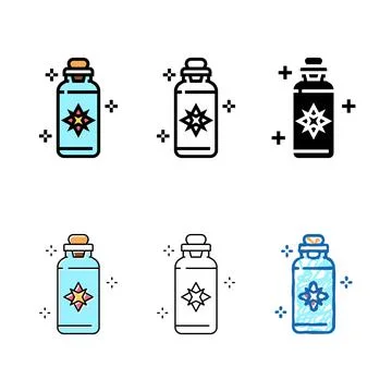 Set potion boho color icon vector Stock Illustration