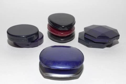 Set of powder case different forms Stock Photos