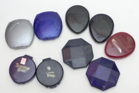 Set of powder cases different types Stock Photos