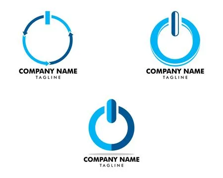 Set of Power button Logo design vector Stock Illustration