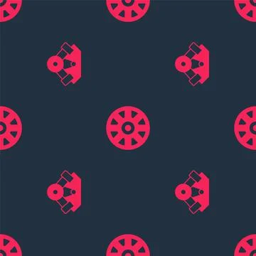 Set Power car engine and Alloy wheel for on seamless pattern. Vector 스톡 일러스트