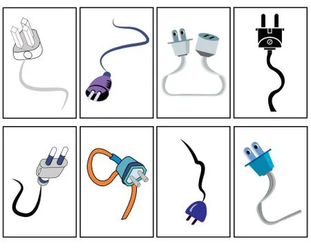 Set of Power plug Stock Illustration
