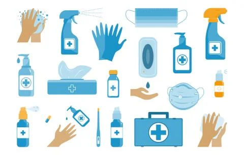 Set of PPE elements Stock Illustration