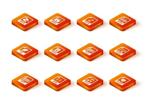 Set PPT file document, CSS, AI, WAV, and TXT icon. Vector イラスト素材