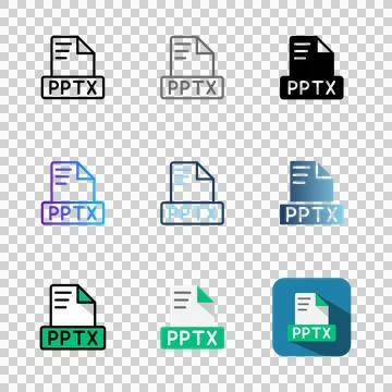 Set pptx icons file format suitable for applications and dashboard interfaces. Stock Illustration