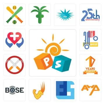 Set of pre school, ahp, ffs, superpower, bose, 10 years warranty, non smoking Free Stock Illustration