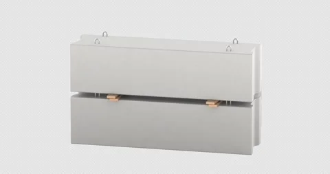 Set of precast concrete blocks with lifting loops rotation animation seamle.. Stock Footage 335662527