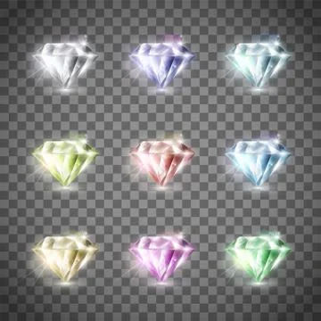 Set of precious diamonds Stock Illustration
