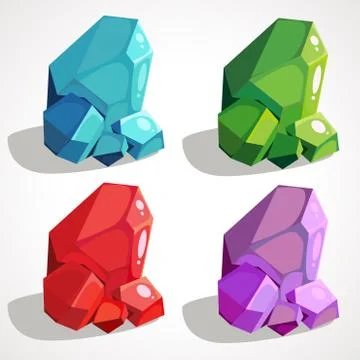 A set of precious nuggets Stock Illustration