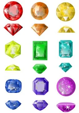 Set of precious stones Illustrazione stock