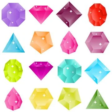 A set of precious stones Stock Illustration