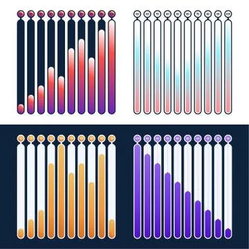 Set Premium quality marketing analytics bar chart presentation vector illustr Illustrazione stock