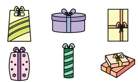 Set of present icons Vector Stock Illustration