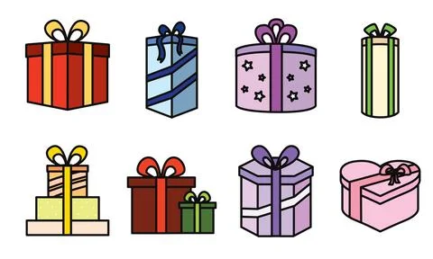 Set of present icons Vector Stock Illustration