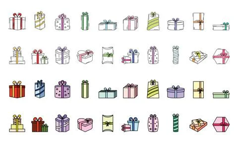Set of present icons Vector Stock Illustration