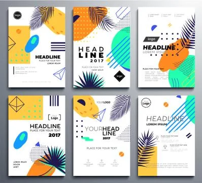 Set of presentation booklet covers - modern vector template a4 pages Stock Illustration