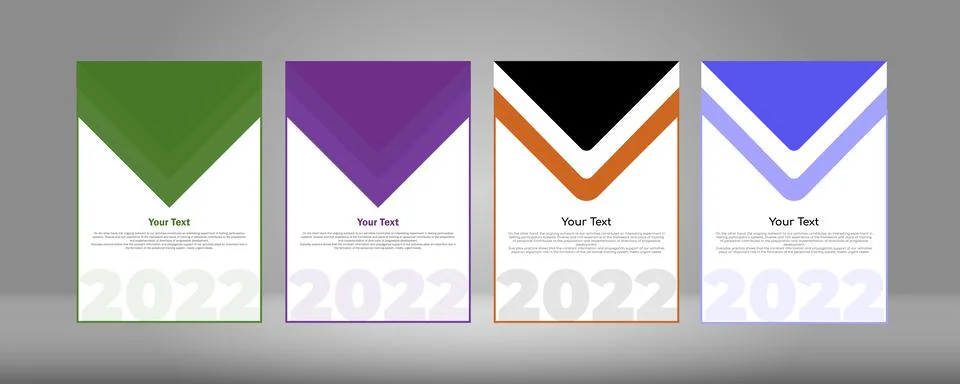 A set of presentation covers with a triangular cap. Stock Illustration