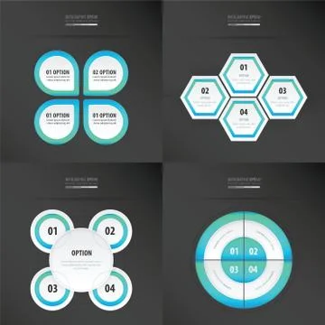 Set of presentation design   blue color Stock Illustration