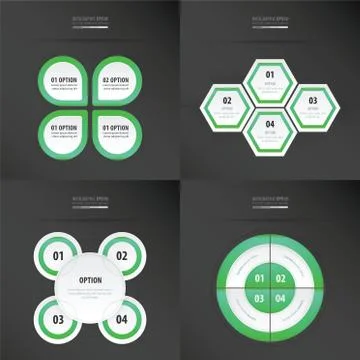 Set of presentation design   neon green color Stock Illustration