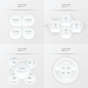 Set of presentation design  white color Stock Illustration