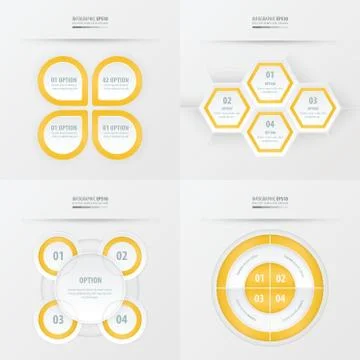Set of presentation design   yellow color Stock Illustration
